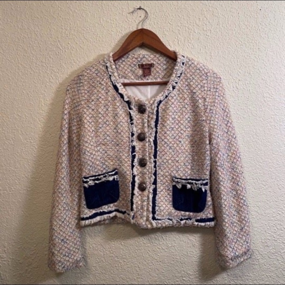 Multi colour tweed blazer